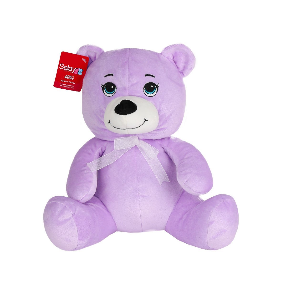 1022L Göbekli Peluş Ayı 28 cm Lila -Selay Oyuncak