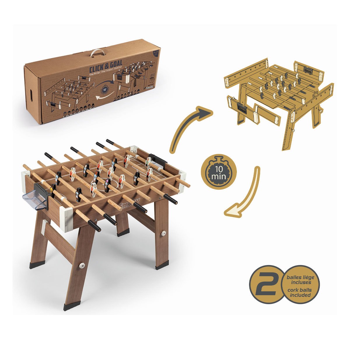 7600620700 SMOBY CLİCK GOAL SOCCER TABLE