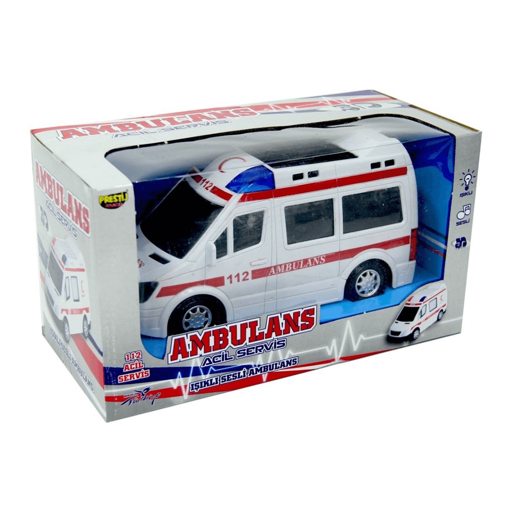 Pilli Sesli ışıklı 112 Ambulans Oyuncak