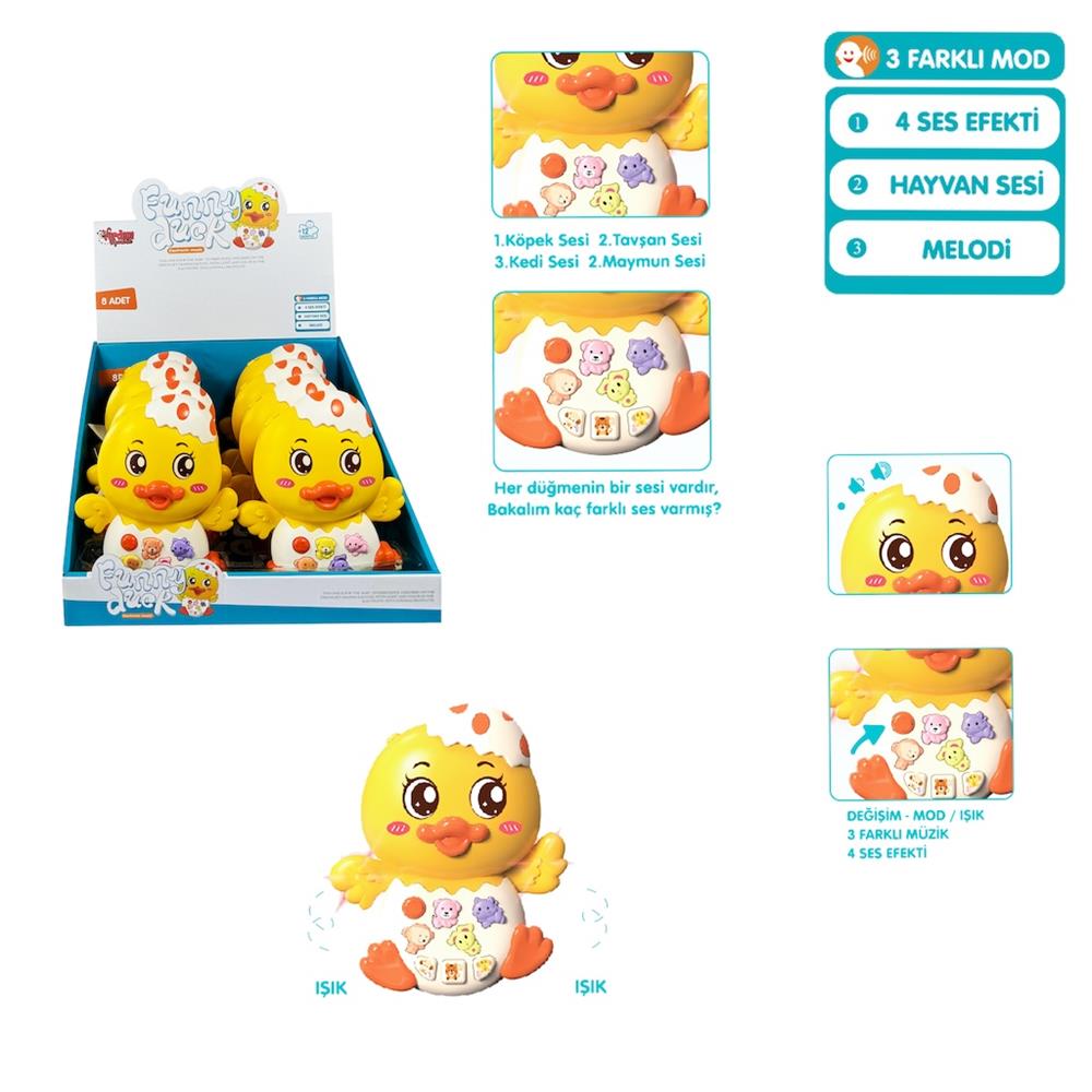 JLG-855-144A IŞIKLI VE MÜZİKLİ ÖRDEK BEBEK -VRD