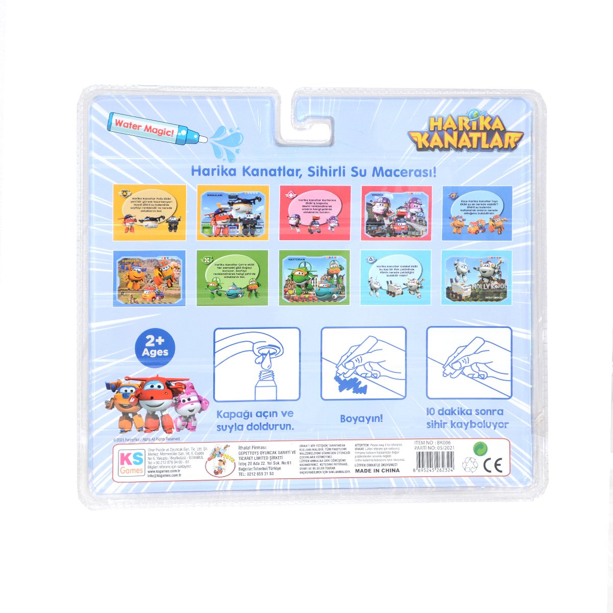BK006 Gepettoys,Harika Kanatlar Sihirli Boyama Kitabı
