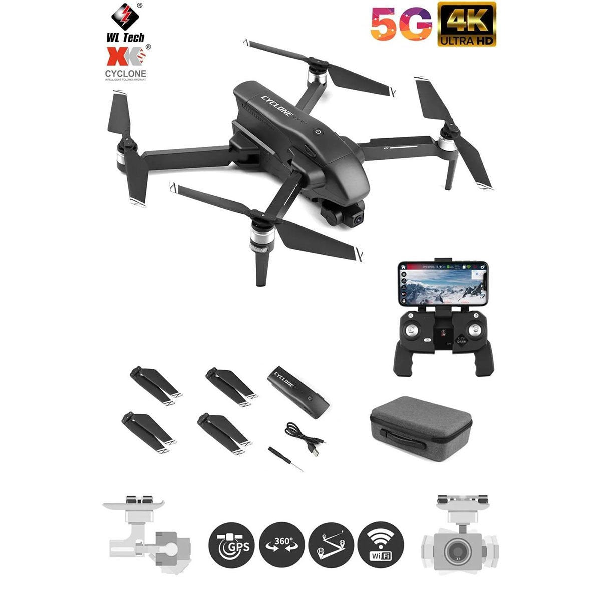 Q868 Wltoys Drone 3 Km Menzil 4K Full HD -Gepettoys