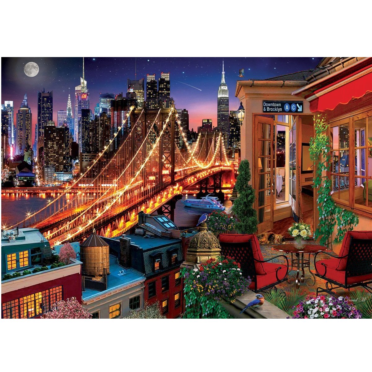 5376 Art Puzzle Terastan Brooklyn 1500 parça Puzzle / +15 yaş