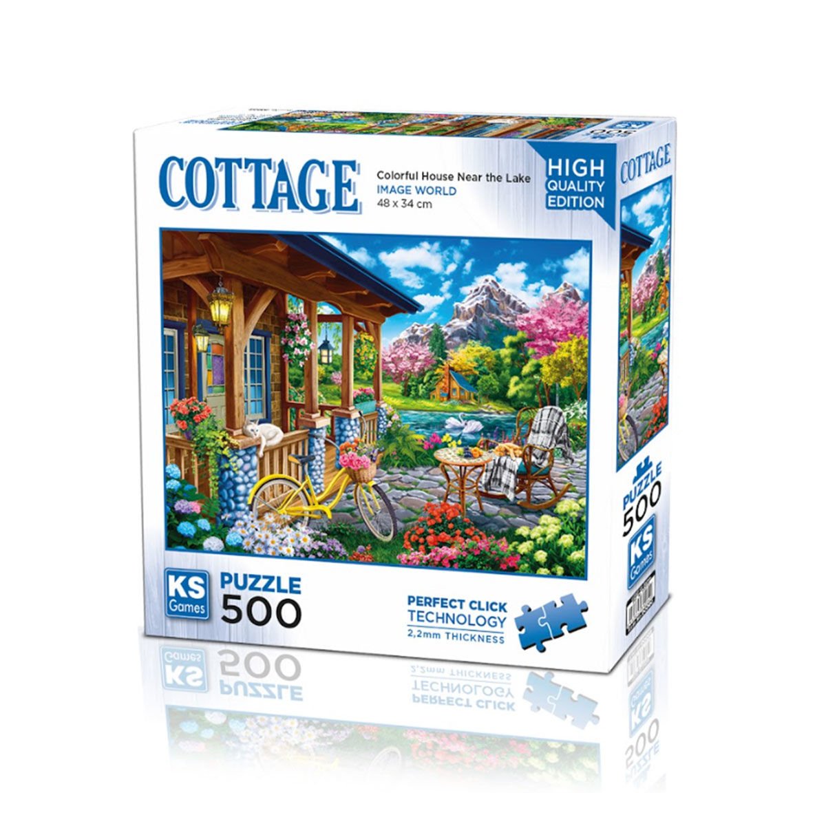 20053 Colorful House Near The Lake 500 Parça Puzzle -KS Puzzle