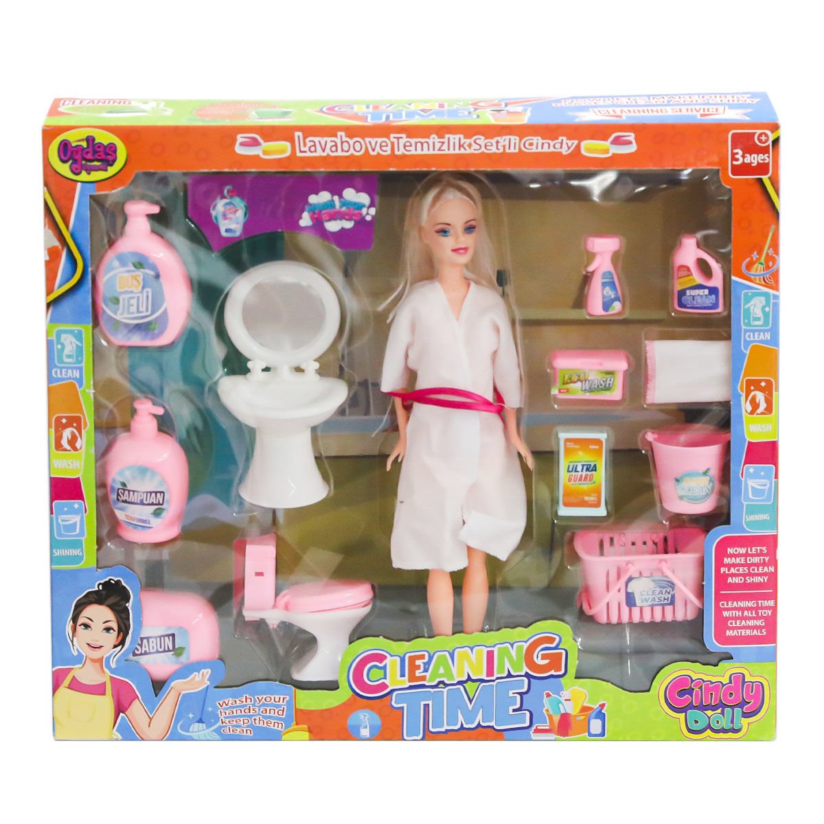 02452 Cindy Doll Bebek Lavabo ve Temizlik Seti -Oydaş Oyuncak