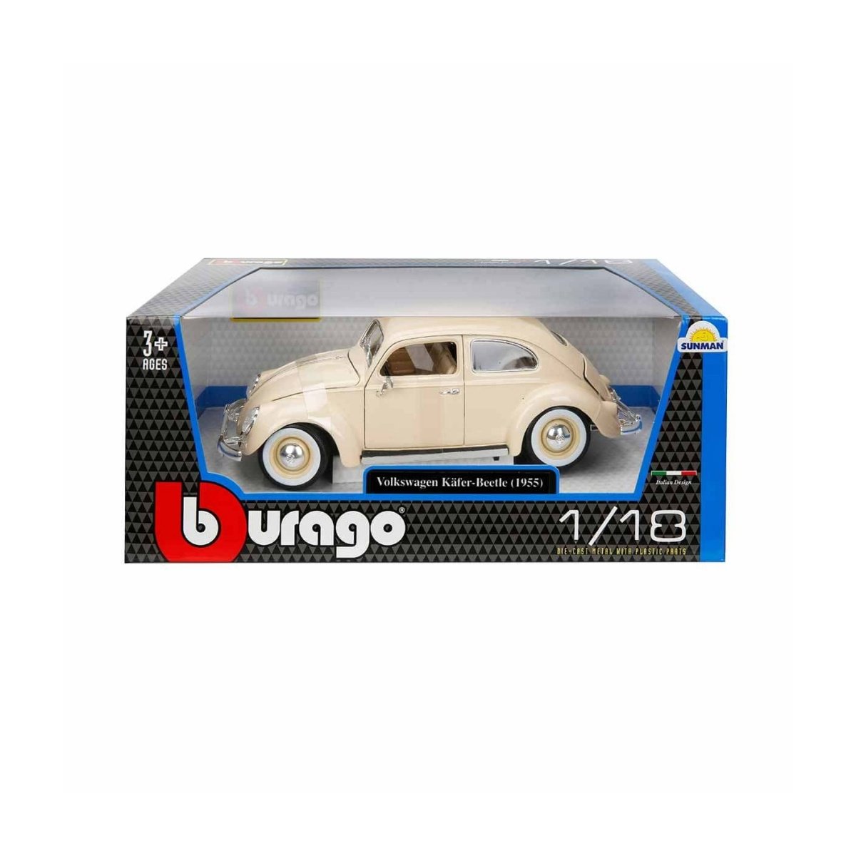 12029 Sunman, 1:18 Volkswagen Kafer Beetle 1955 Model Araba