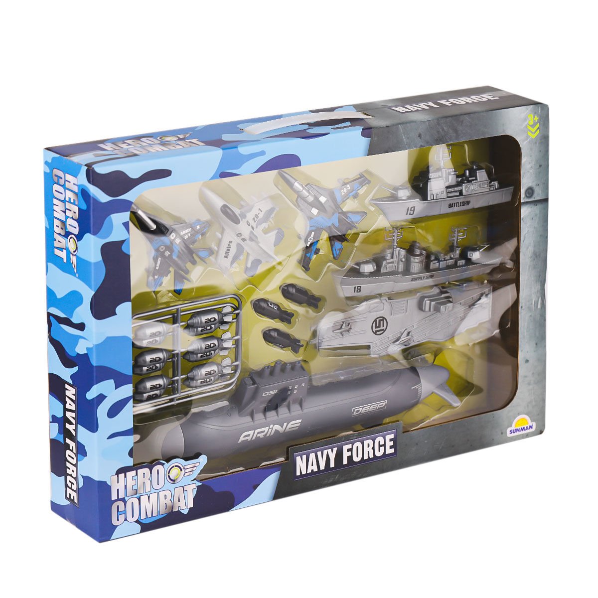 4296 Jet Uçak Gemisi ve Denizaltı Askeri Oyun Seti -Sunman