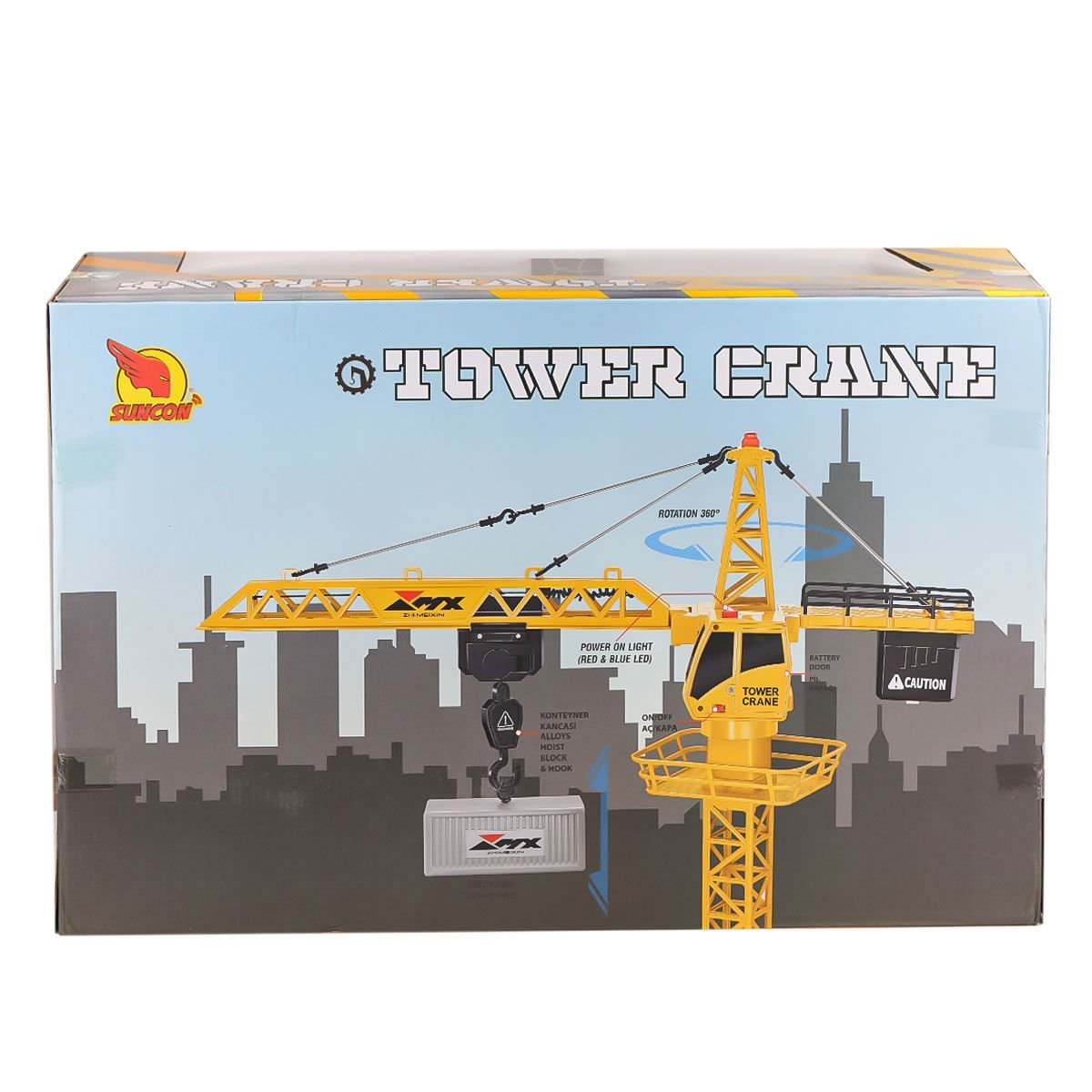 4495 Kumandalı Sesli ve Işıklı İnşaat Vinç -Sunman