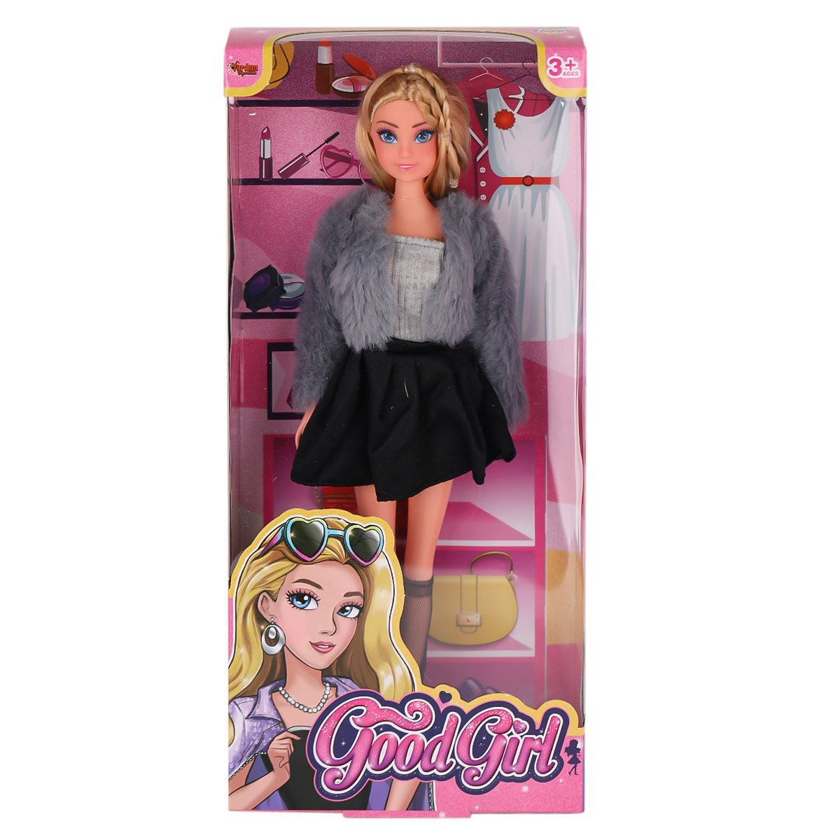 WG-115519-20 Kürk Ceketli Elbiseli Bebek 29 cm -Vardem Oyuncak