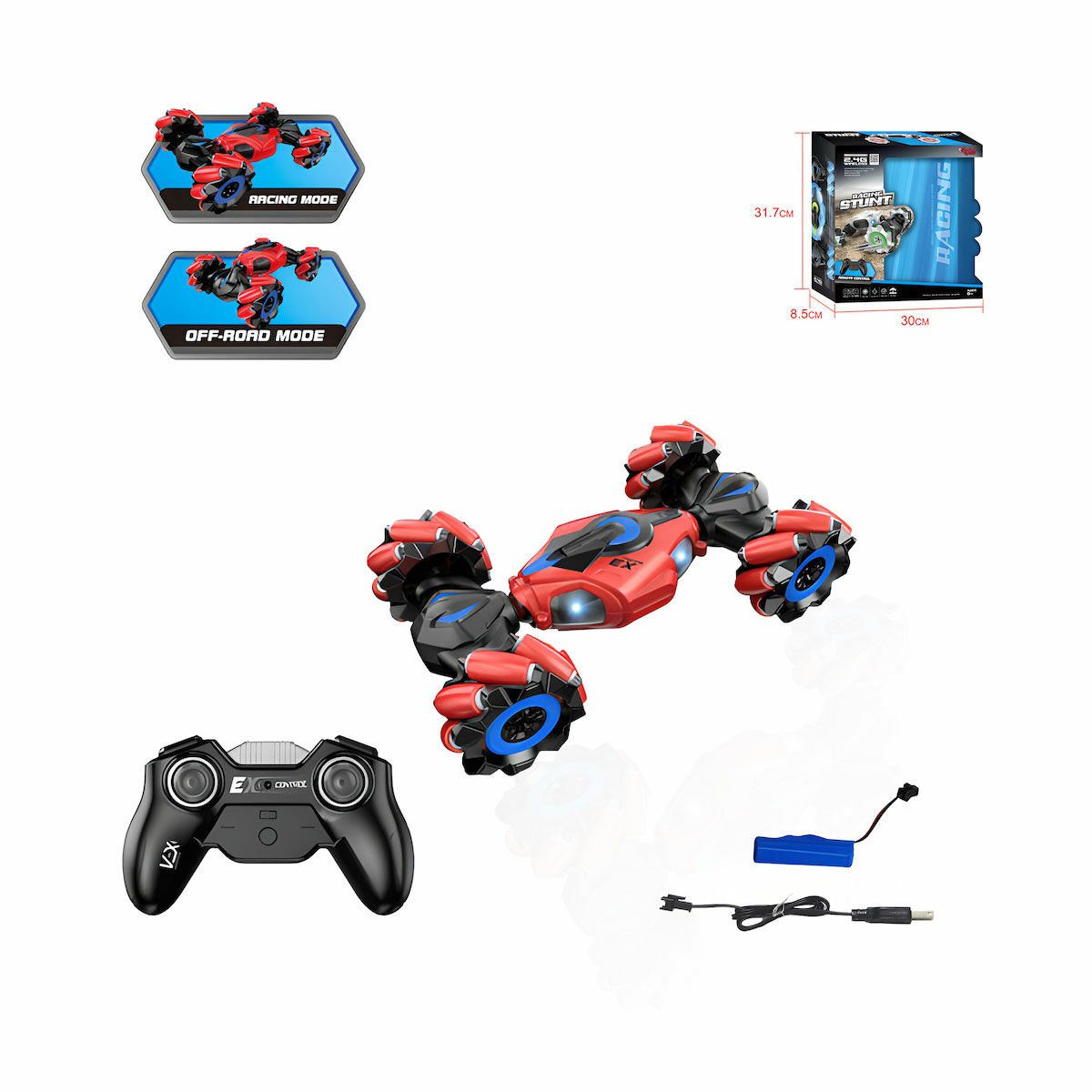 SYR-666-811 Kumandalı Şarjlı Işıklı 2.4 Ghz Akrobat Araba