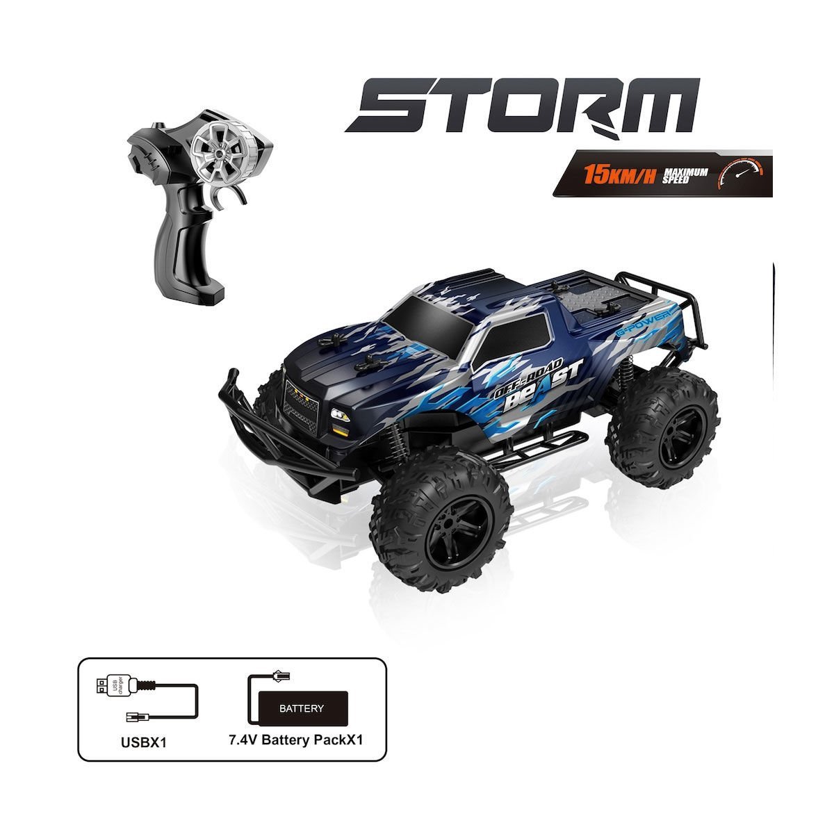 SYR-666-835A Kumandalı 2.4Ghz Şarjlı 1:8 Storm Off Road Araba