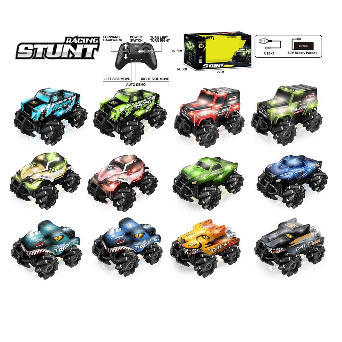 SYR-666-842CA-3-4-5-6-7CA Kumandalı Şarjlı Stunt 4X4 Işıklı Araba