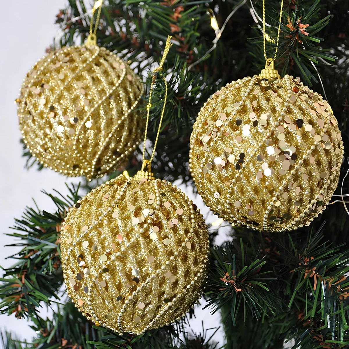 Yılbaşı Ağaç Süsleme Topu 3'lü Pvc Kutu 8 cm