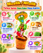 100 Şarkılı Dans Eden Kaktüs Sombrero Şapkalı Meksika Pançolu ve Gitarlı  – Model ve Dil Seçenekli (Kopya)