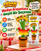 100 Şarkılı Dans Eden Kaktüs Sombrero Şapkalı ve Marakaslı  – Model ve Dil Seçenekli