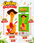 100 Şarkılı Dans Eden Kaktüs Gitarlı Sarı Ördek  – Model ve Dil Seçenekli