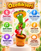100 Şarkılı Dans Eden Kaktüs Sombrero Şapkalı Meksika Pançolu ve Gitarlı  – Model ve Dil Seçenekli (Kopya)