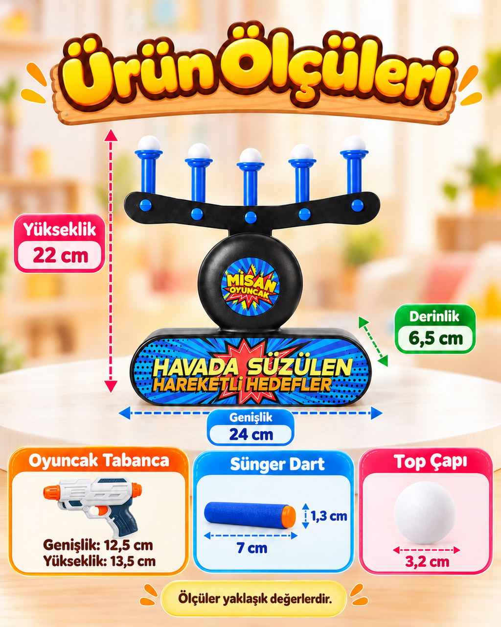 Misan Havada Süzülen Hedef Vurma Oyunu – 2  Tabancalı Sünger Dart Seti