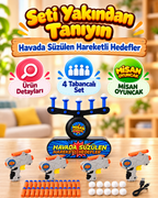 Misan Havada Süzülen Hedef Vurma Oyunu – 4  Tabancalı Sünger Dart Seti