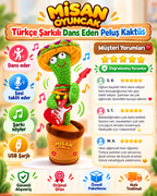 100 Şarkılı Dans Eden Kaktüs Sombrero Şapkalı Meksika Pançolu ve Gitarlı  – Model ve Dil Seçenekli (Kopya)