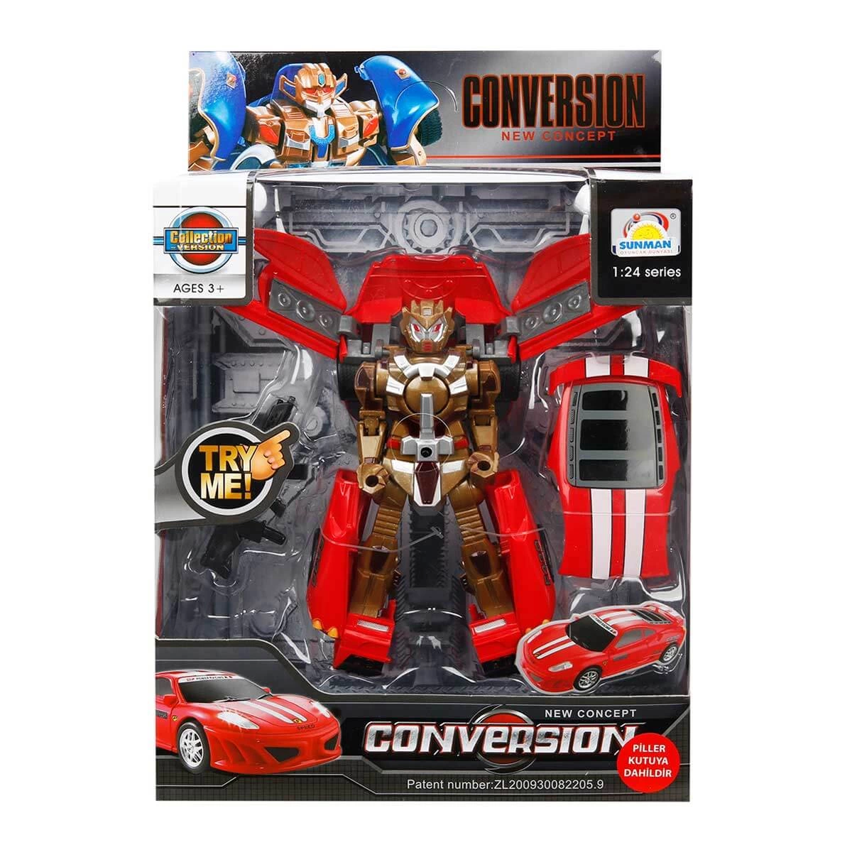 1:24 Sesli ve Işıklı Dönüşebilen Robot 22 cm