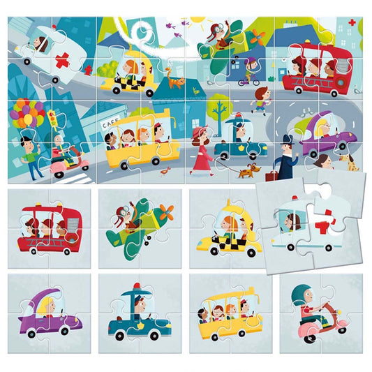 Headu 8+1 Çift Taraflı Şehir Puzzle