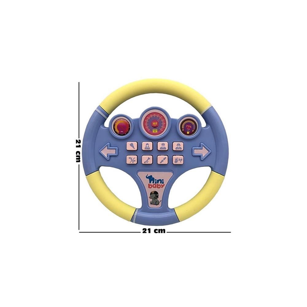 Nini Baby Direksiyon Eğitici Sesli Müzikli 21*21 Cm 8 Tuşlu Oyuncak Direksiyon