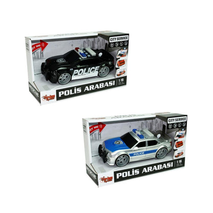 WY620 1:16 Sürtmeli Sesli Işıklı Polis Arabası