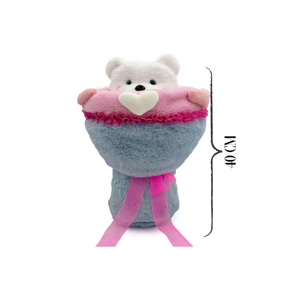 Sevgi Buketi Peluş Ayıcıklı Peluş Çiçek Buketi 40 cm