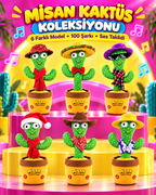 100 Yabancı Şarkılı Dans Eden Peluş Kaktüs | Ses Taklitli, Şarjlı