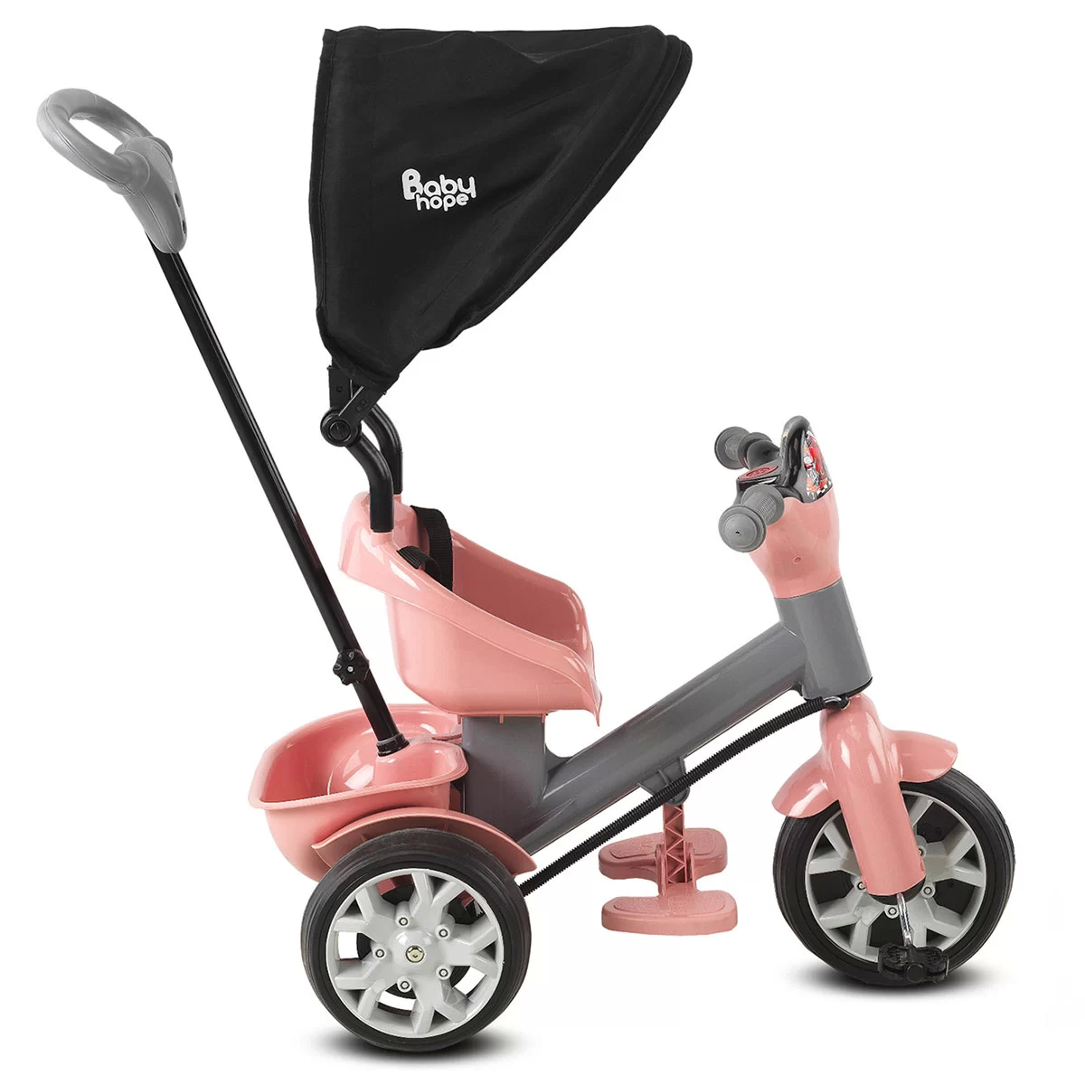 Babyhope Bobo Speed Tenteli Bisiklet Pembe Gri