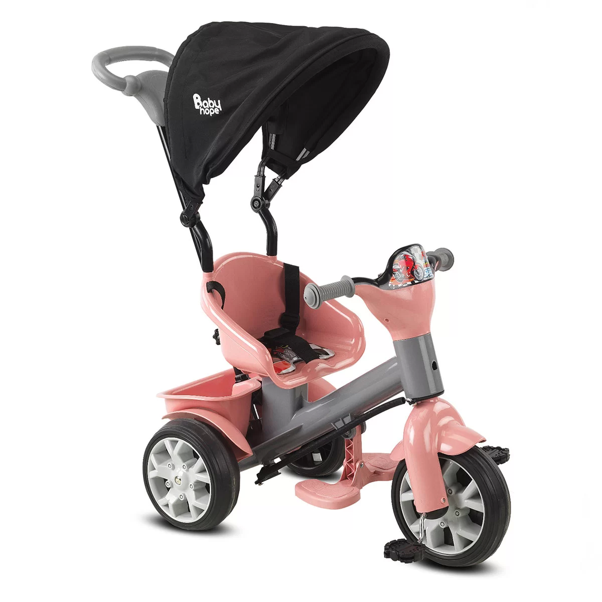 Babyhope Bobo Speed Tenteli Bisiklet Pembe Gri
