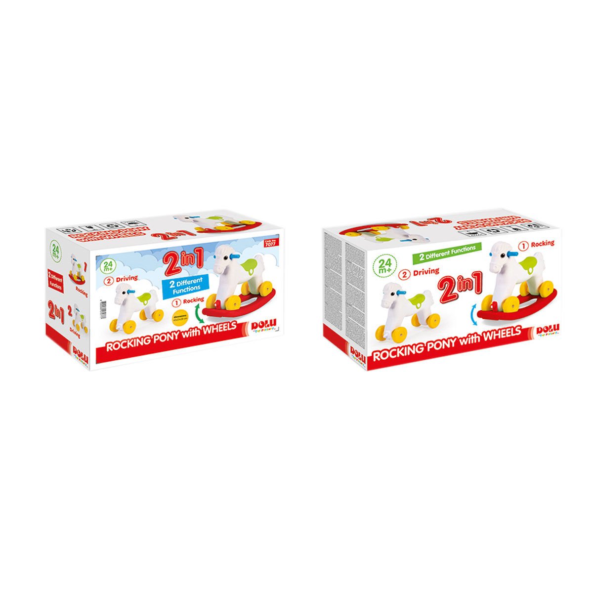 7077 Sallanan Tekerlekli At Pony -Dolu