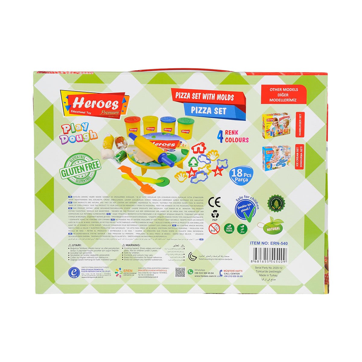 ERN-540 HEROES PİZZA OYUN HAMURU SETİ