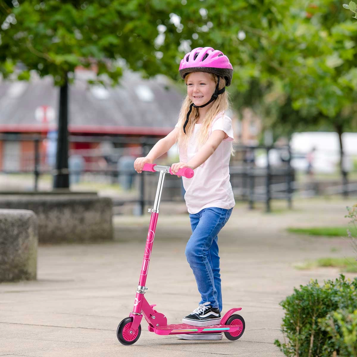 Evo 2 Tekerlekli Flash Işıklı Pembe Scooter