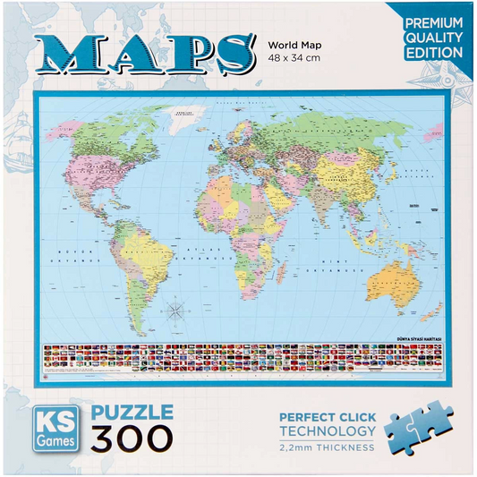 KS Games World Map Puzzle 300 Parça