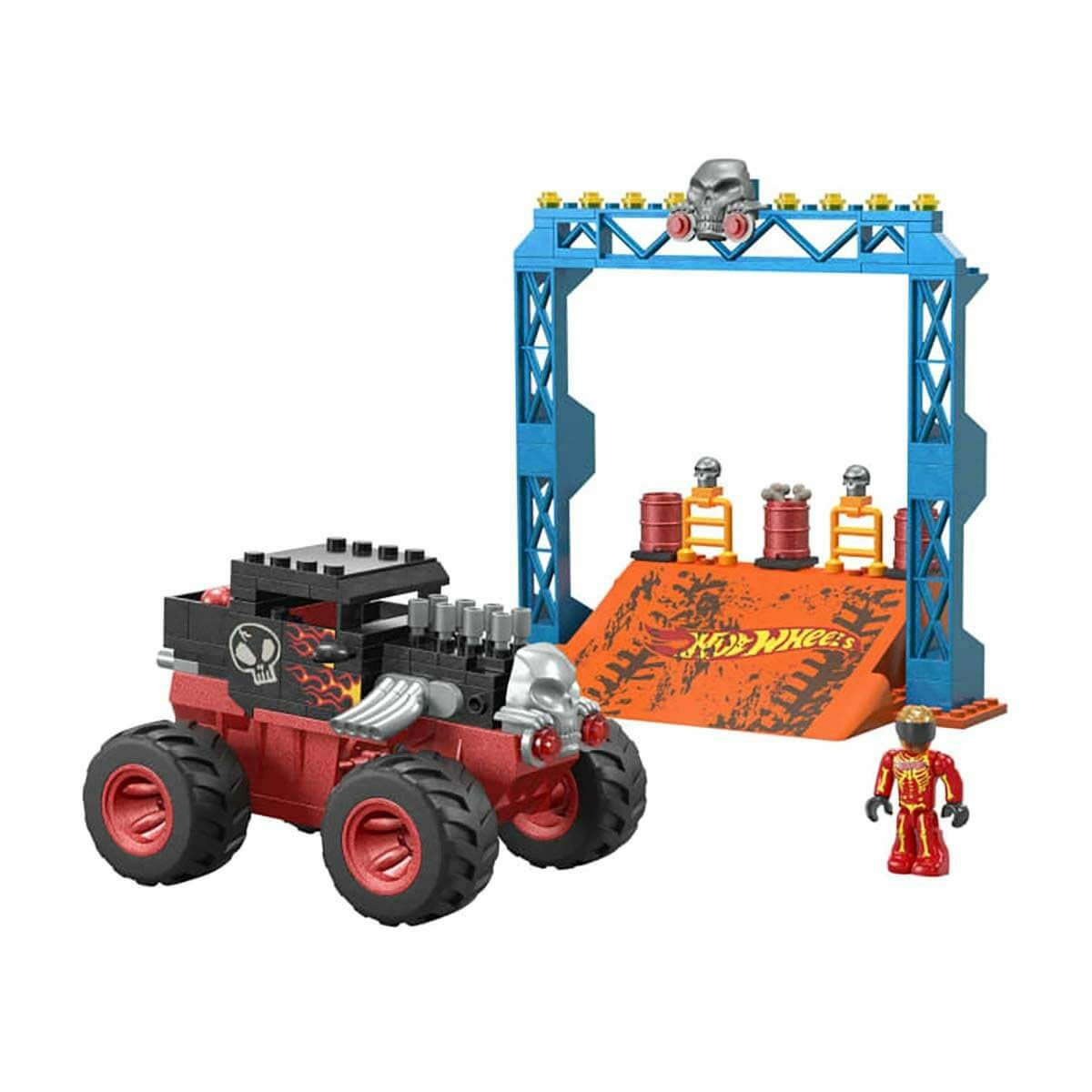 HKF87 MEGA™ Hot Wheels® Smash n Crash Bone Shaker™ Çarpışma Seti 151 parça +5 yaş