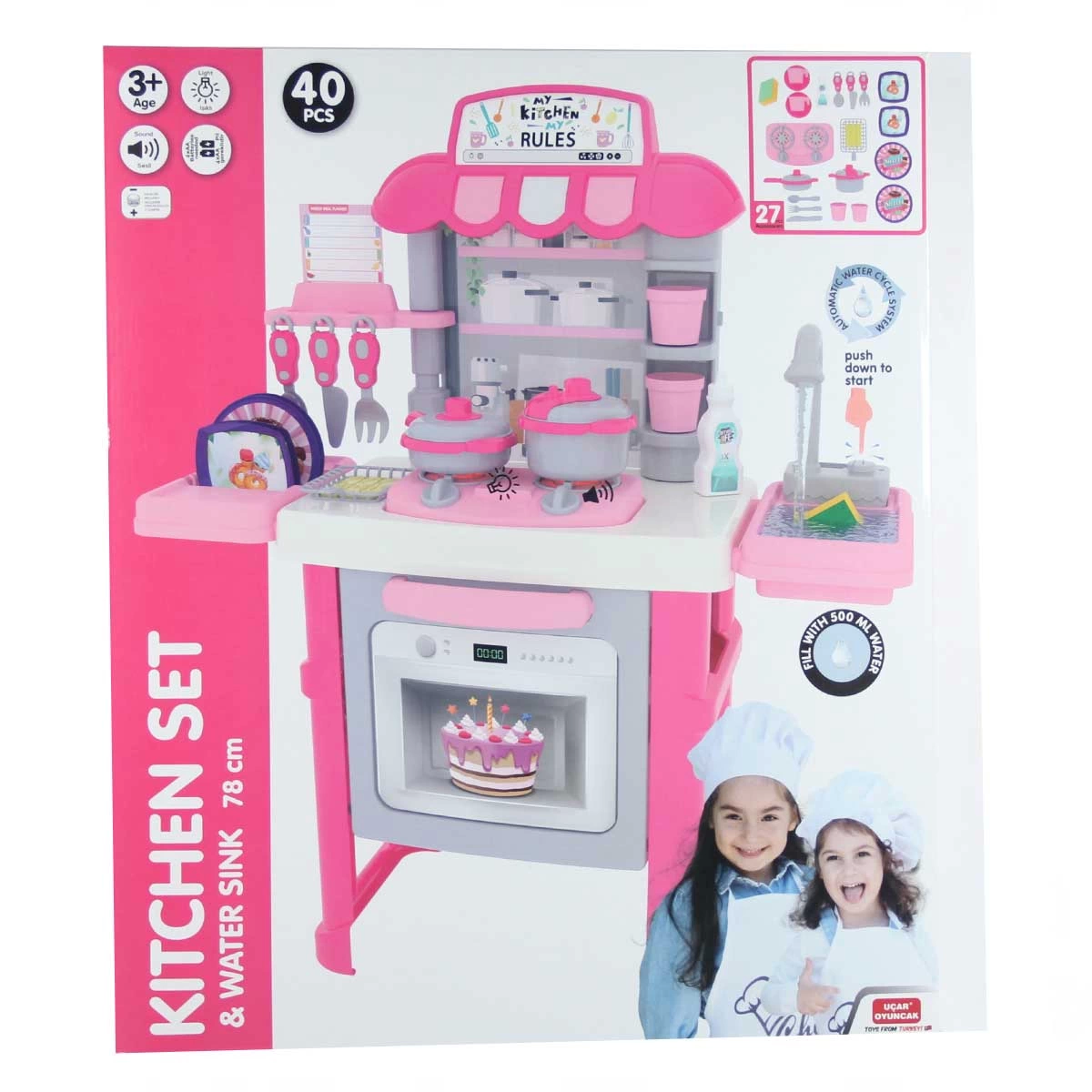 Mutfak Seti Sesli ve Işıklı Musluklu 40 Parça