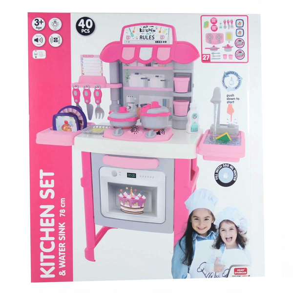 Mutfak Seti Sesli ve Işıklı Musluklu 40 Parça