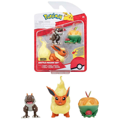 POK 95155-L Pokemon Battle 3'lü Figür Seti Seri -Necotoys