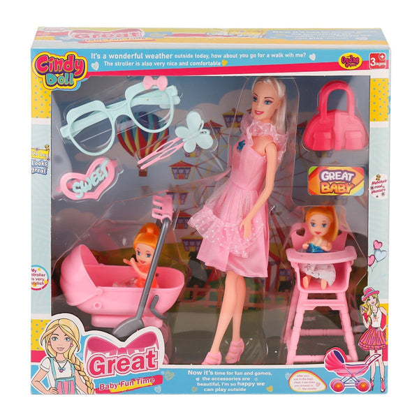 02456 Cindy Doll Pusetli Mama Sandalyeli Bebek -Oydaş Oyuncak