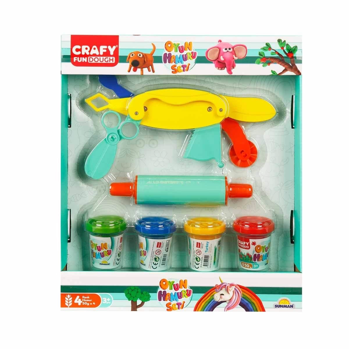 Oyun Hamuru Şekillendirme Seti 200 gr 6 Parça Pembe Merdane