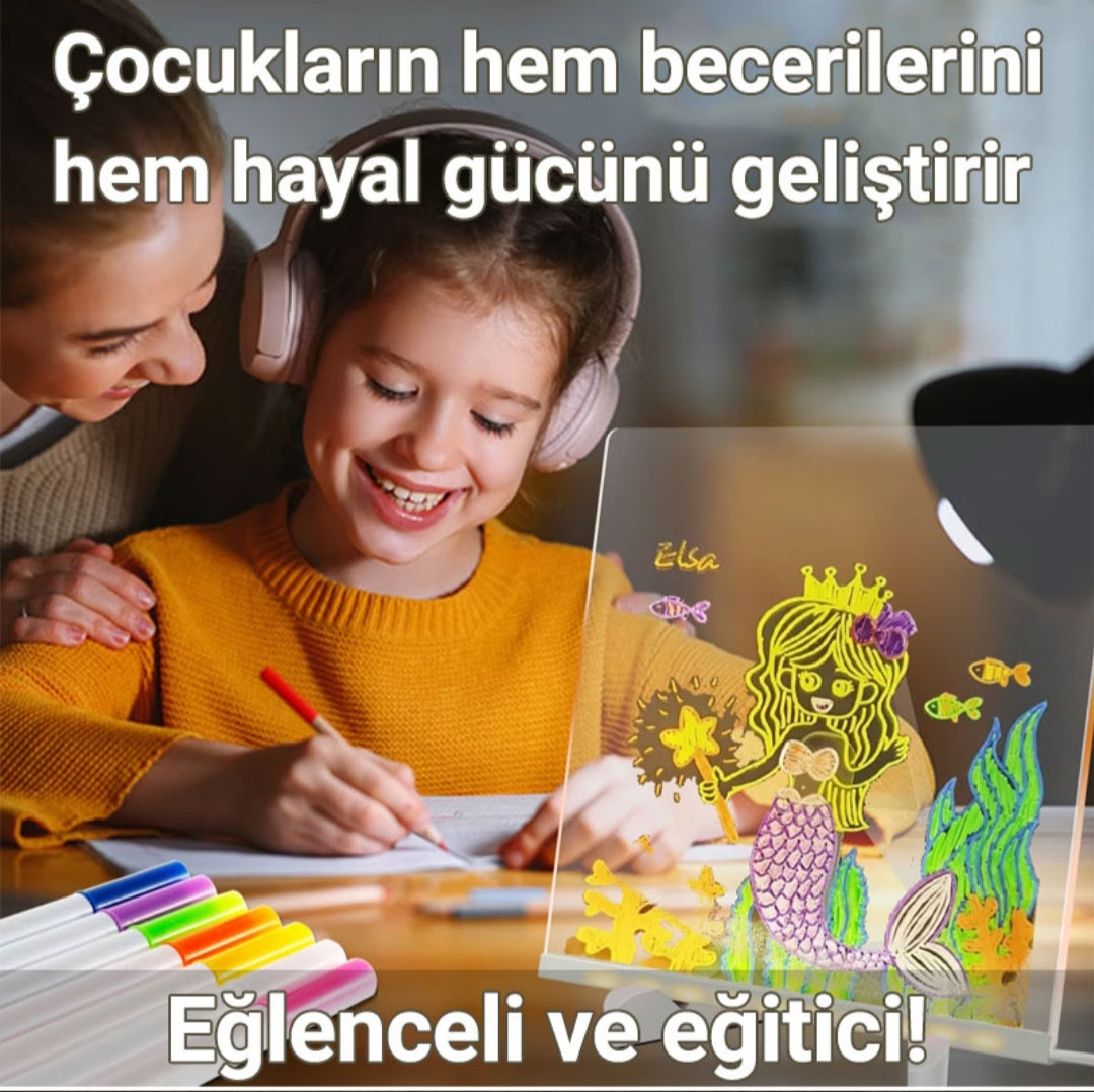 🎨  Sihirli  Led Işıklı Çizim Panosu