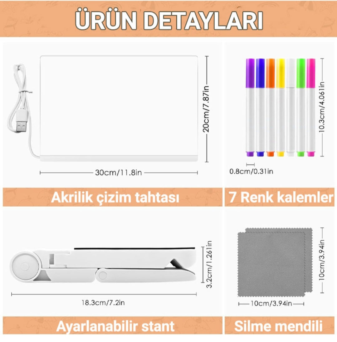 🎨  Sihirli  Led Işıklı Çizim Panosu
