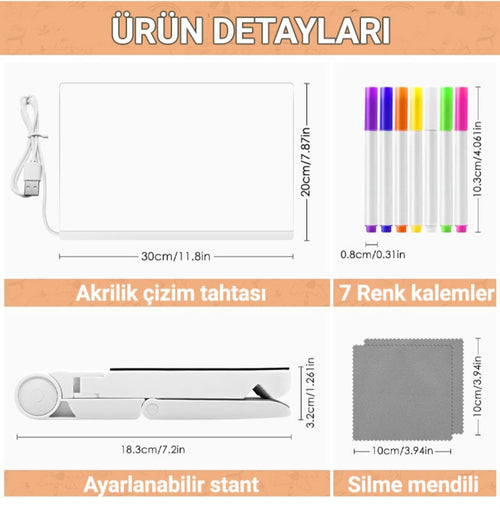🎨  Sihirli  Led Işıklı Çizim Panosu