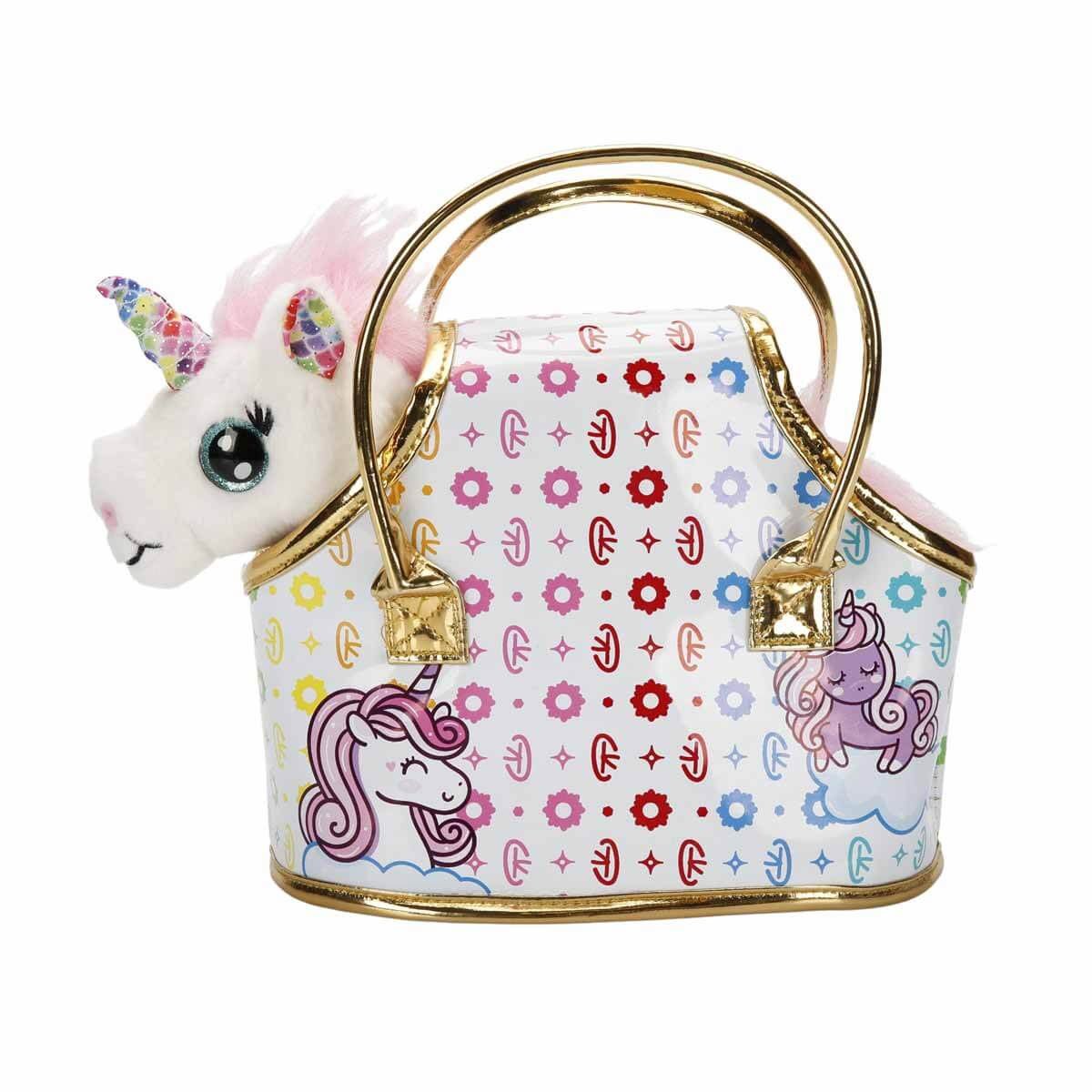 10873 Cutekins Taşıma Çantalı Peluş Unicorn Lou Lou -Sunman