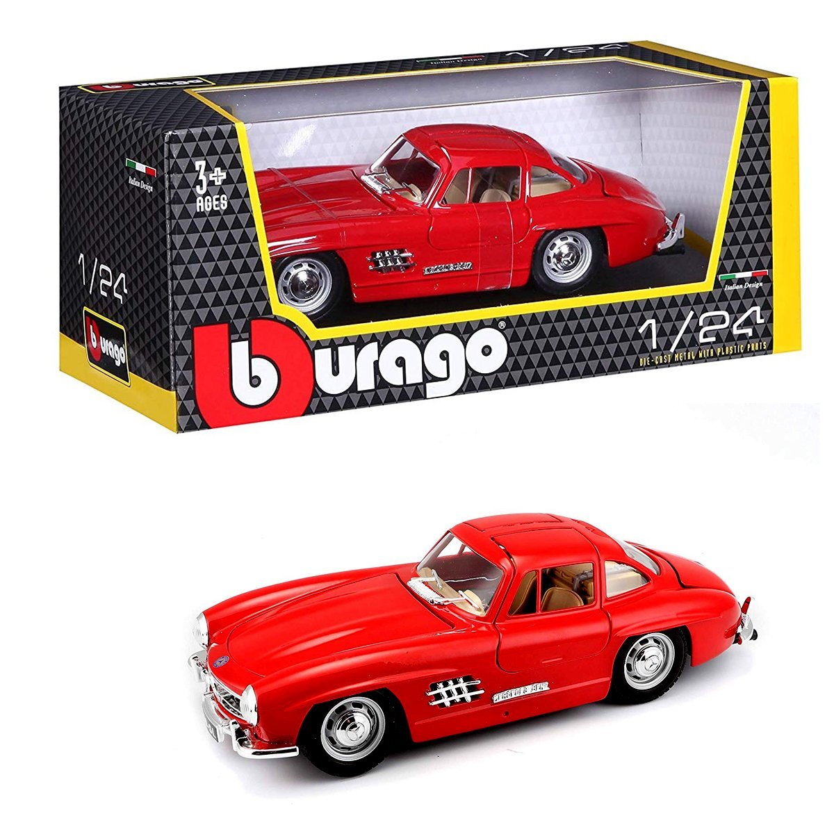 22023 Burago 1:24 Mersedes Benz 300SL 1954 Model Araba