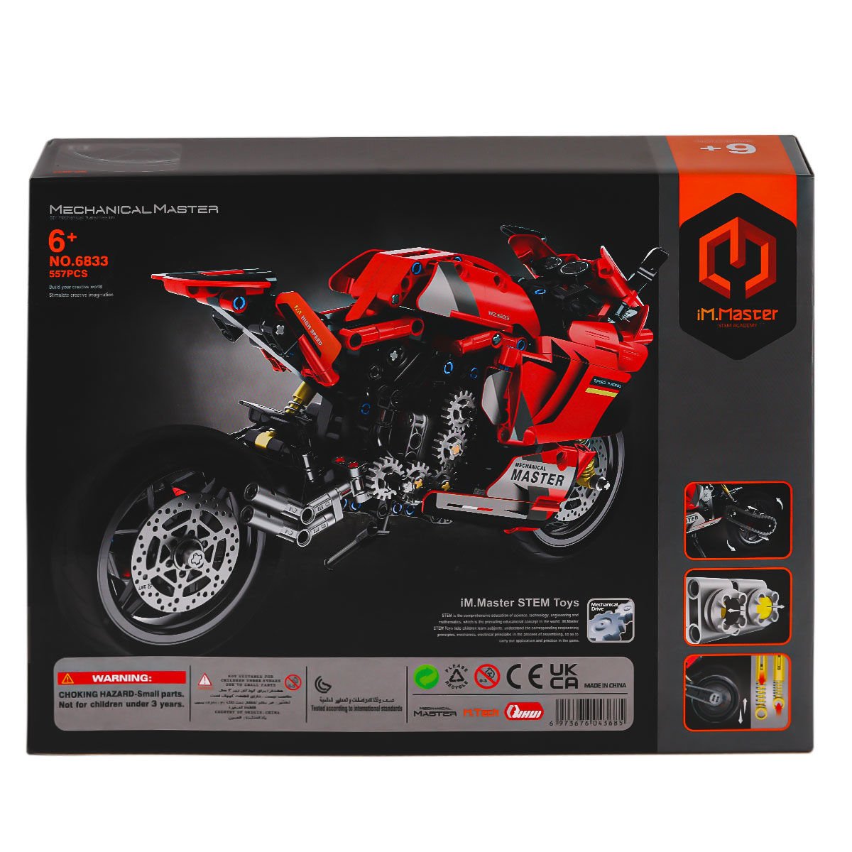 6833 IMM Mekanik Master Blokları Motosiklet Kırmızı 557 Parça