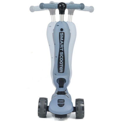 Smart Oturaklı 3 Tekerlekli Işıklı Scooter Bebe Askeri Mavi