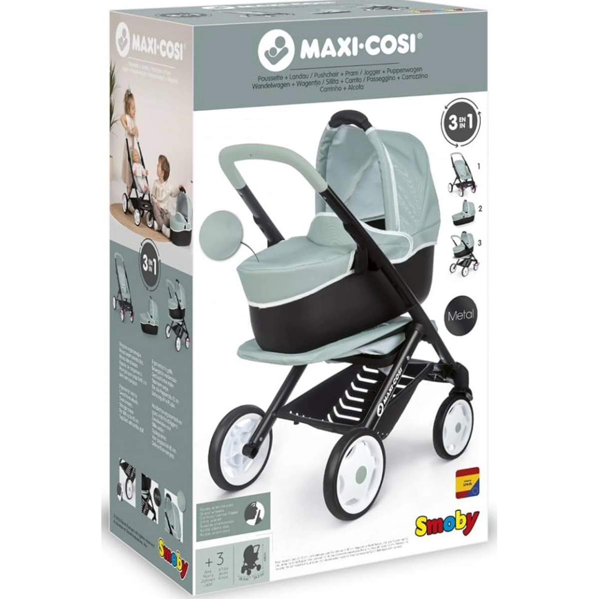 Smoby Maxi-Cosi 3'ü 1 Arada Oyuncak Bebek Arabası 253120